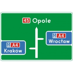 E-1b Tablica przeddrogowskazowa przed wjazdem na autostradę